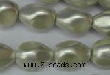 CSB893 15.5 inches 15*20mm teardrop shell pearl beads wholesale