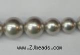 CSB921 15.5 inches 8mm - 14mm round shell pearl beads wholesale