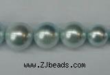 CSB922 15.5 inches 8mm - 14mm round shell pearl beads wholesale