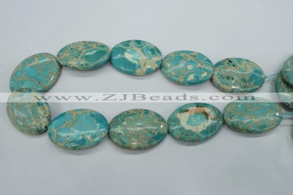 CSE101 15.5 inches 30*40mm oval dyed natural sea sediment jasper beads
