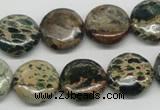 CSE5009 15.5 inches 16mm flat round natural sea sediment jasper beads