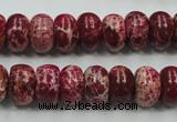 CSE66 15.5 inches 8*12mm rondelle dyed natural sea sediment jasper beads