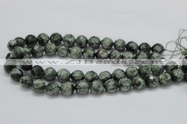 CSH10 15.5 inches 16mm faceted round natural seraphinite beads