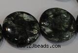 CSH127 15.5 inches 25mm flat round natural seraphinite gemstone beads