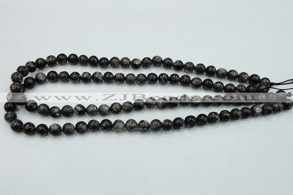 CSI01 15.5 inches 8mm round silver scale stone beads wholesale