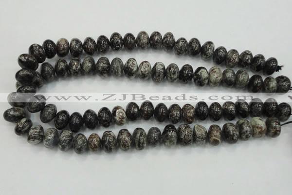 CSI07 15.5 inches 10*15mm rondelle silver scale stone beads wholesale