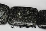 CSI119 15.5 inches 30*40mm rectangle silver scale stone beads