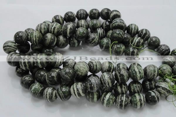 CSJ08 15.5 inches 18mm round green silver line jasper beads wholesale