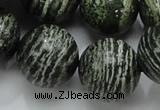 CSJ09 15.5 inches 20mm round green silver line jasper beads wholesale