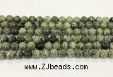 CSJ508 15.5 inches 8mm round green silver line jasper beads wholesale