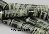 CSJ60 15.5 inches 10*14mm rectangle green silver line jasper beads