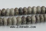 CSL02 15.5 inches 5*10mm rondelle silver leaf jasper beads wholesale