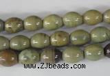 CSL103 15.5 inches 8*10mm rice silver leaf jasper beads wholesale