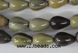 CSL104 15.5 inches 10*14mm teardrop silver leaf jasper beads wholesale