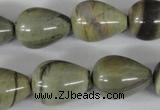 CSL105 15.5 inches 15*20mm teardrop silver leaf jasper beads wholesale