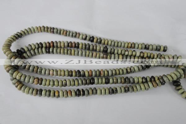 CSL108 15.5 inches 4*8mm rondelle silver leaf jasper beads wholesale