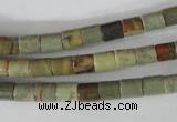 CSL111 15.5 inches 6*6mm column silver leaf jasper beads wholesale