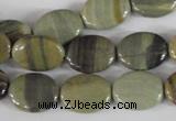 CSL117 15.5 inches 12*16mm oval silver leaf jasper beads wholesale