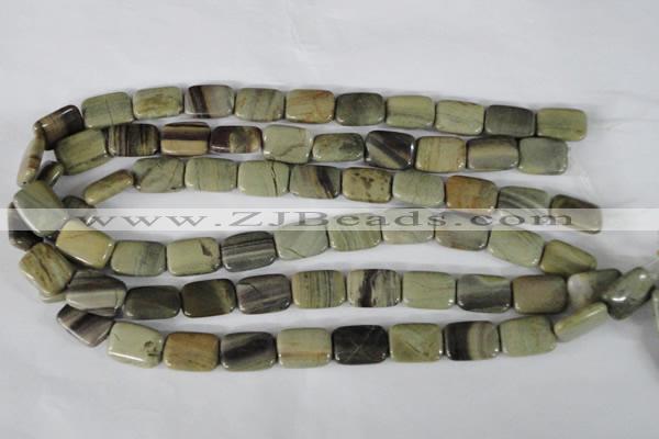 CSL120 15.5 inches 13*18mm rectangle silver leaf jasper beads wholesale