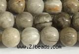 CSL151 15.5 inches 6mm round 

sliver leaf jasper beads wholesale