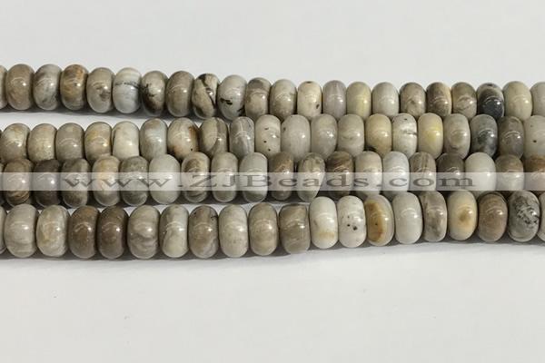 CSL164 15.5 inches 6*10mm 

rondelle sliver leaf jasper beads wholesale