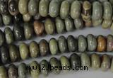 CSL18 15.5 inches 5*8mm rondelle silver leaf jasper beads wholesale