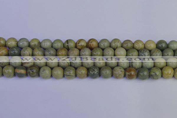 CSL204 15.5 inches 12mm round silver leaf jasper beads wholesale