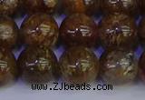 CSL225 15.5 inches 14mm round gold leaf jasper beads wholesale