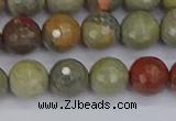 CSL232 15.5 inches 8mm faceted round silver leaf jasper beads