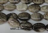 CSL41 15.5 inches 10*14mm oval silver leaf jasper beads wholesale