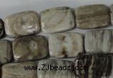 CSL68 15.5 inches 13*18mm rectangle silver leaf jasper beads wholesale