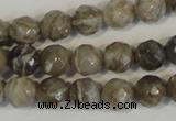 CSL91 15.5 inches 6mm faceted round silver leaf jasper beads wholesale