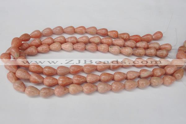 CSM11 15.5 inches 10*14mm teardrop salmon stone beads wholesale