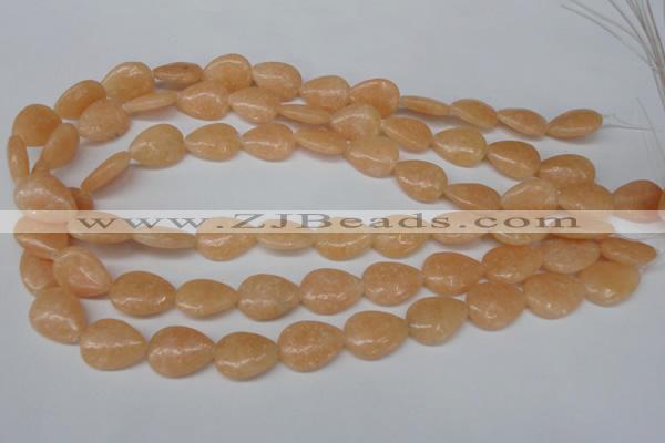 CSM45 15.5 inches 13*18mm flat teardrop salmon stone beads wholesale