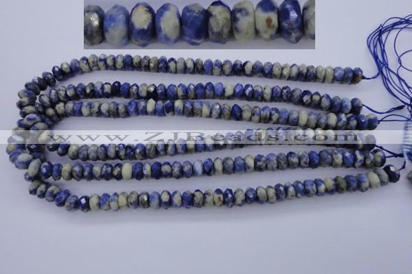 CSO33 15.5 inches 5*10mm faceted rondelle sodalite gemstone beads