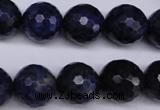 CSO415 15.5 inches 14mm faceted round dyed sodalite gemstone beads