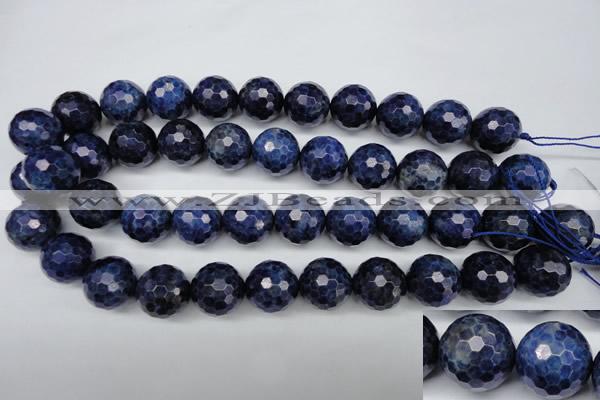 CSO417 15.5 inches 18mm faceted round dyed sodalite gemstone beads