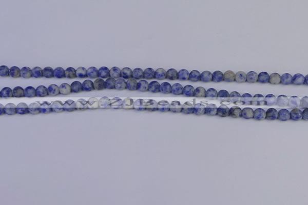 CSO530 15.5 inches 4mm round matte African sodalite beads wholesale