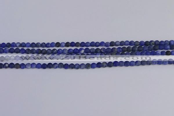 CSO540 15.5 inches 4mm round matte sodalite beads wholesale