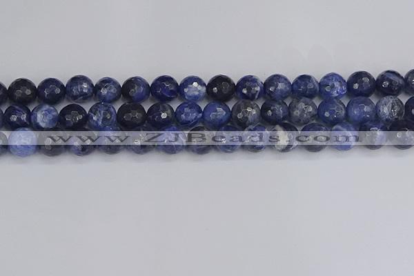 CSO561 15.5 inches 10mm faceted round sodalite gemstone beads