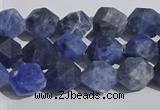 CSO566 15.5 inches 8mm faceted nuggets matte sodalite beads