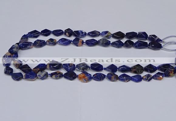 CSO640 15.5 inches 10*12mm - 12*16mm freeform orange sodalite beads