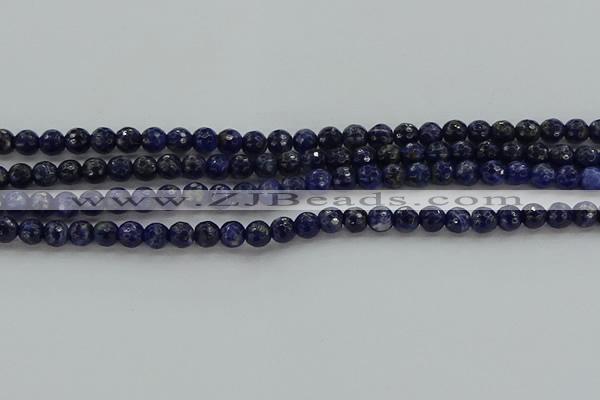 CSO642 15.5 inches 6mm faceted round sodalite gemstone beads