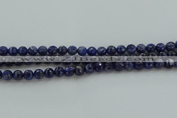 CSO643 15.5 inches 8mm faceted round sodalite gemstone beads