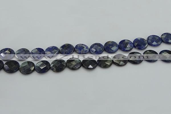 CSO707 15.5 inches 14mm faceted coin sodalite gemstone beads