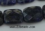 CSO728 15.5 inches 16*16mm faceted square sodalite gemstone beads