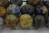 CSO754 15.5 inches 12mm faceted round orange sodalite beads