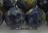 CSO758 15.5 inches 20mm faceted round orange sodalite beads
