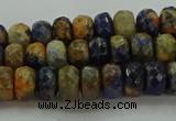 CSO761 15.5 inches 4*6mm faceted rondelle orange sodalite beads