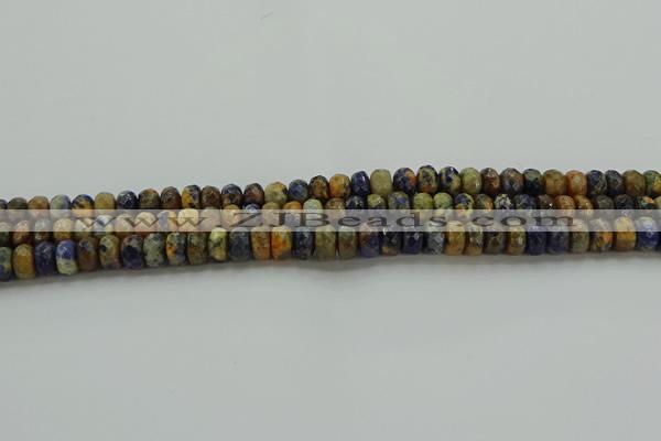 CSO761 15.5 inches 4*6mm faceted rondelle orange sodalite beads